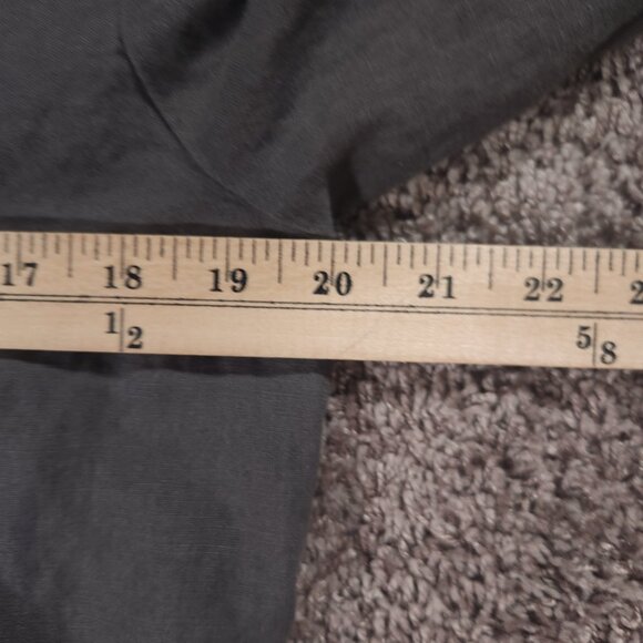 Ellen Tracy Linen Pullover Womens Large Gray 1/4 Zip Roll Tab Pockets Blouse - Picture 4 of 16